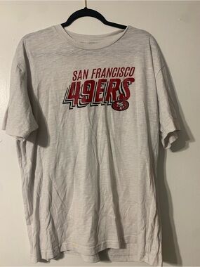 NFL San Francisco 49ers White Tee with Red Logo